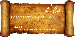 Latosinszky Csilla névjegykártya